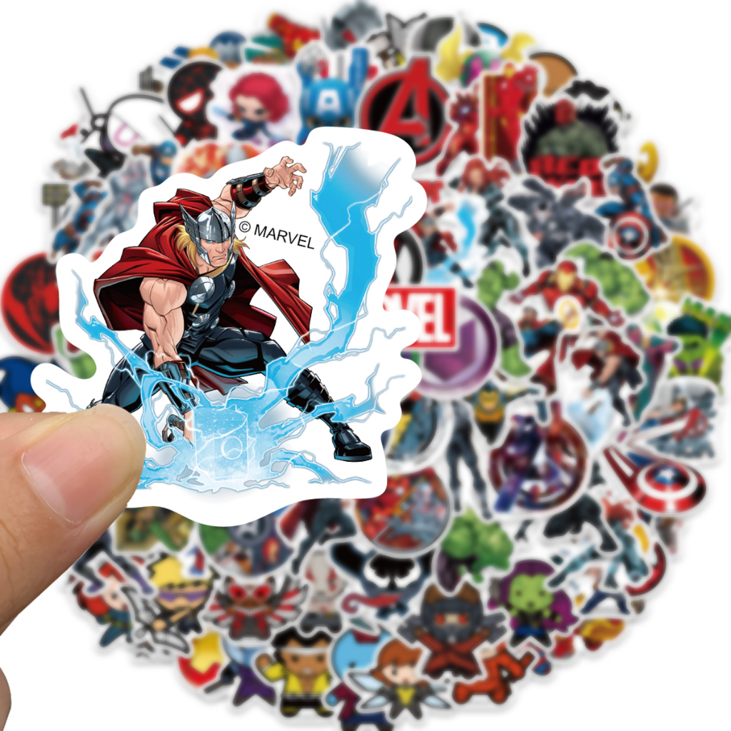 50 /100PCS Disney Marvel The Avengers Lucu Super Hero Kartun Stiker Graffiti Decals Laptop Mobil Sepeda Mainan Stiker Untuk Anak