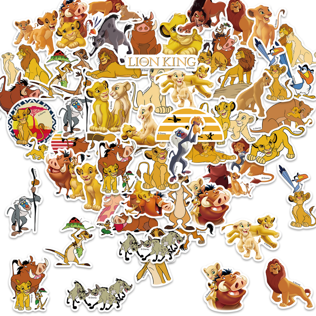 50 Pcs Anime Disney Kartun Singa Raja Graffiti Stiker Decals Mainan Anak Diary Koper Scrapbook Ponsel Laptop Sticker