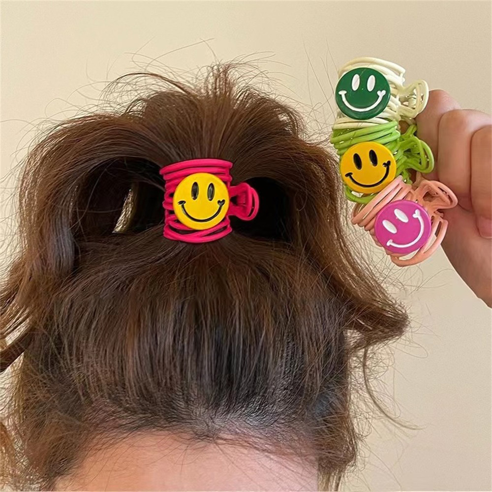 Permen Warna Vitalitas Gadis Smiley Tinggi Ponytail Jepit Rambut Kepala Belakang Rambut Klip Hiasan Kepala Wanita Aksesoris