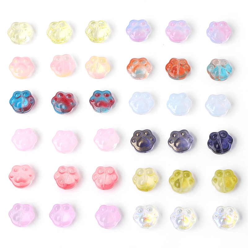 20pcs/bag 15mm Lampwork Manik-Manik Kaca Kucing Lucu Beruang Cakar Pesona Manik-Manik Untuk Neckalce Eearring Hiasan Rambut Membuat DIY Jewerly Craft Aksesoris