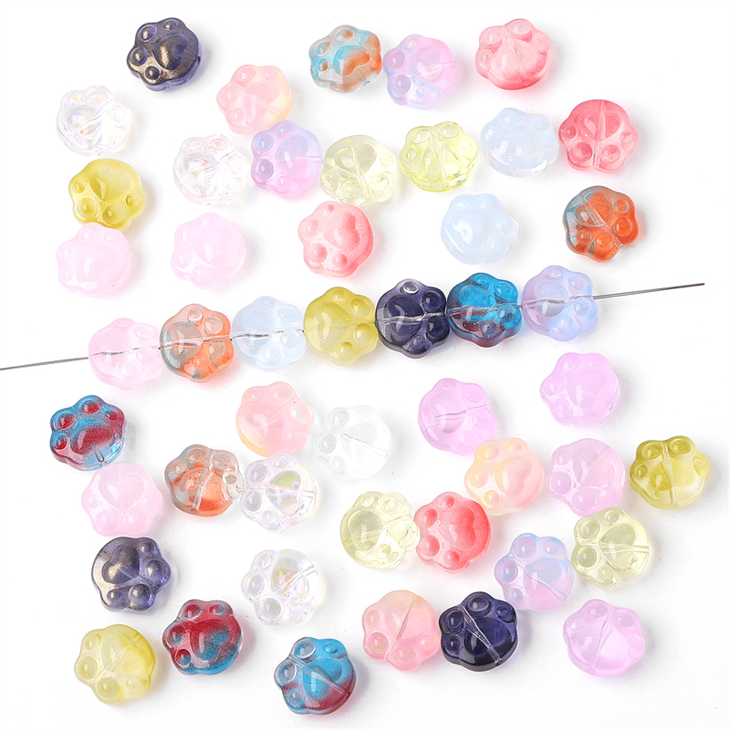 20pcs/bag 15mm Lampwork Manik-Manik Kaca Kucing Lucu Beruang Cakar Pesona Manik-Manik Untuk Neckalce Eearring Hiasan Rambut Membuat DIY Jewerly Craft Aksesoris