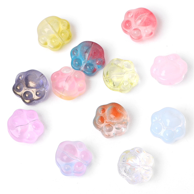 20pcs/bag 15mm Lampwork Manik-Manik Kaca Kucing Lucu Beruang Cakar Pesona Manik-Manik Untuk Neckalce Eearring Hiasan Rambut Membuat DIY Jewerly Craft Aksesoris