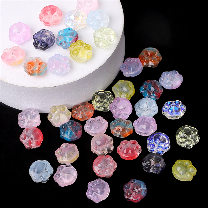 20pcs/bag 15mm Lampwork Manik-Manik Kaca Kucing Lucu Beruang Cakar Pesona Manik-Manik Untuk Neckalce Eearring Hiasan Rambut Membuat DIY Jewerly Craft Aksesoris