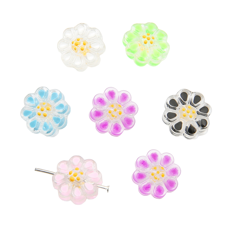 2 Pcs/Bag Handmade Lampwork Glass Beads Sun Flower Charms Longgar Spacer Beads Untuk Anting Gelang Kalung DIY Membuat Perhiasan Aksesoris