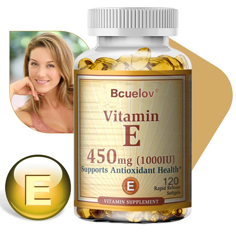 Suplemen Kesehatan Vitamin E450MG Bcuelov, Antioksidan, Mendukung Kesehatan Kulit dan Mata