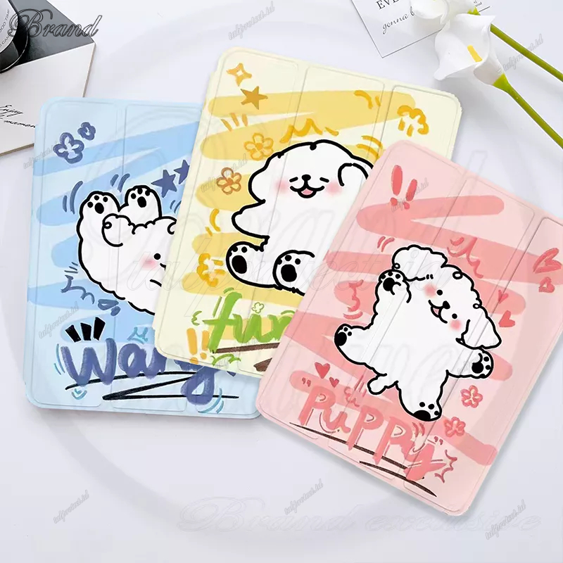 Untuk Huawei MatePad SE 10.4 2022 10.4 2020 Pro 11 10.8 T10 T10S 11 2023 Fashion Dicat Pola Lucu Tablet Anjing Penutup Pelindung Flip Lipat Stand Casing Tembus Casing Belakang