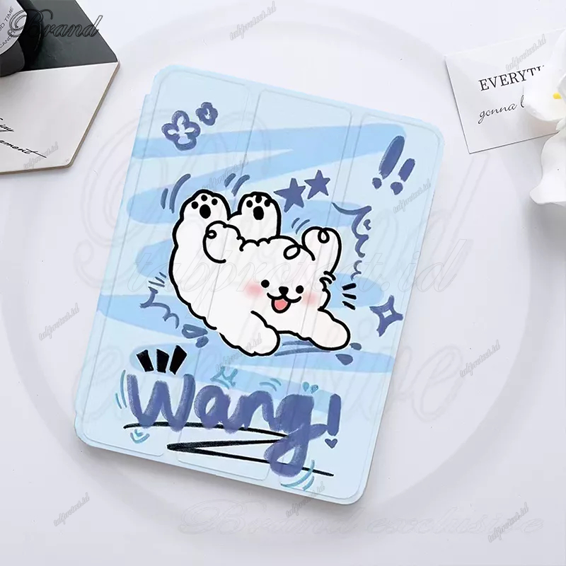 Untuk Ipad10 (2022) 10.9&quot; 10.2 iPad 10th 9th 8th 7th Gen Air5 4 3 2 Pro 11 10.5 9.7 mini 6fashion Dicat Pola Lucu Dog Tablet Penutup Pelindung Flip Stand Tembus Casing Belakang
