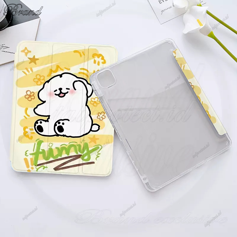 Untuk Honor Pad8 (2022) 12.0&quot; HEY-W09 Huawei Honor Pad V8 Pro (2022) 12.1&quot; Batang-W09 Fashion Dicat Pola Lucu Penutup Pelindung Tablet Anjing Flip Stand Casing Tembus Casing Belakang