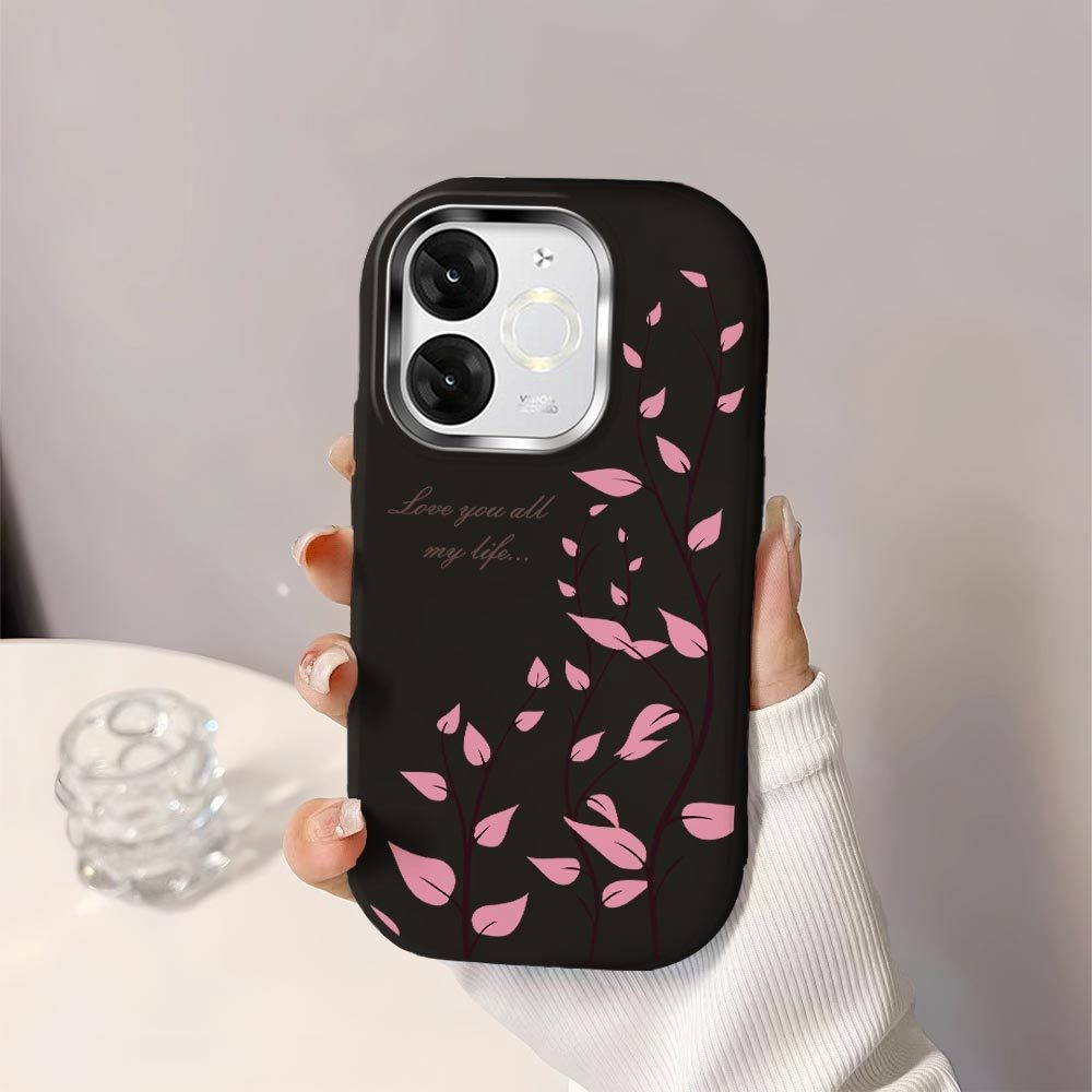 Untuk Itel A80 A90 A70 P65 Flowers Back Cover Case Soft Original Liquid Silicone Casing