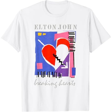 Kaos Retro Breaking Hearts Resmi Elton John