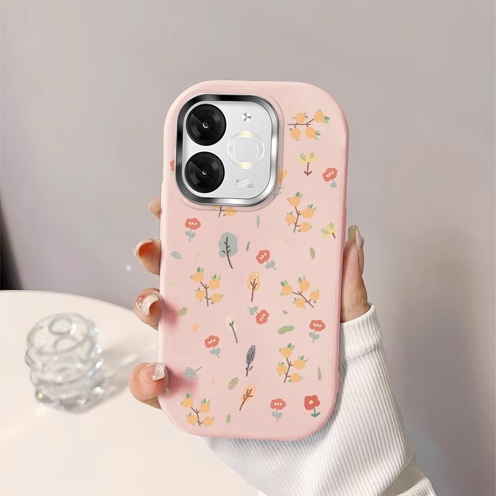 Untuk Itel A80 A90 A70 P65 Florals Back Cover Case Soft Original Liquid Silicone Casing