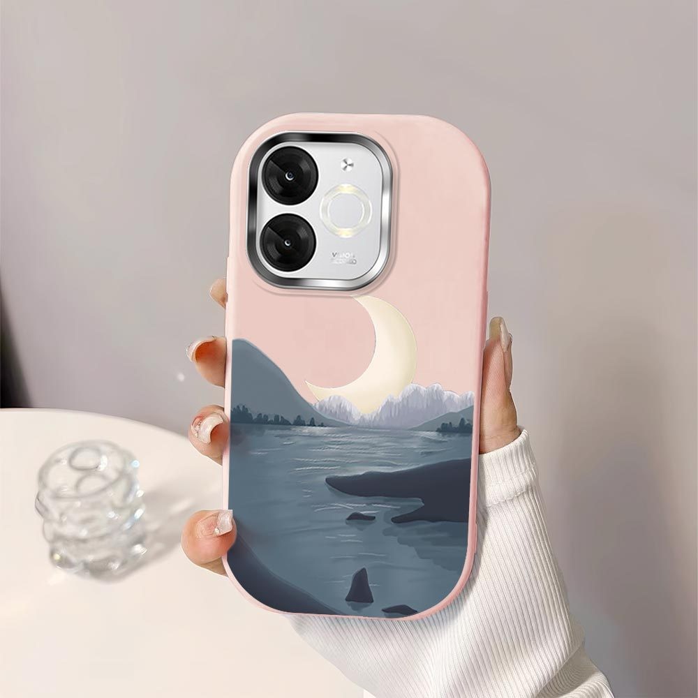 Untuk Itel A80 A90 A70 P65 Scenery Back Cover Case Soft Original Liquid Silicone Casing