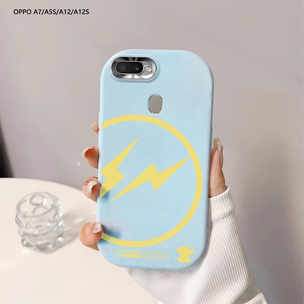 Softcase Untuk OPPO A7 A5S A12 A5 A3S A12e F1s A37 Neo9 Pikachu Lightning Pattern Cover Case Soft Or