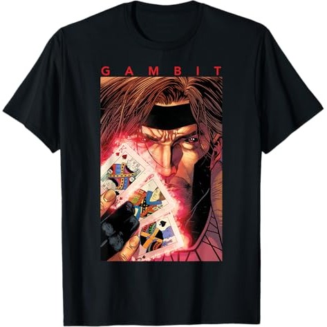 Kaos Grafis Kartu Bercahaya Gambit Marvel X-Men