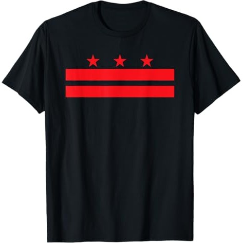Kaos Bendera Washington DC Leher kru katun murni unisex
