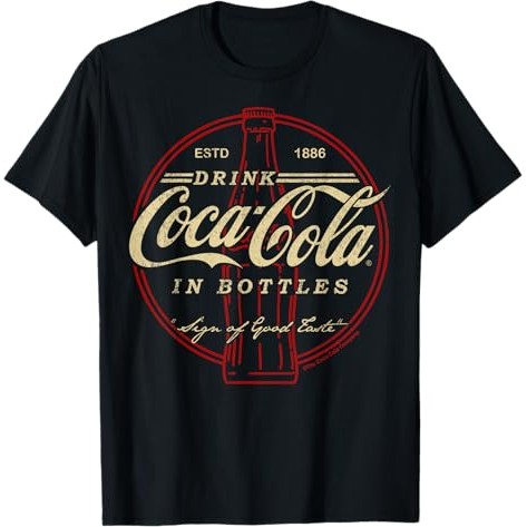 Kaos Logo Vintage Minuman Coca-Cola dalam Botol