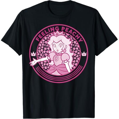 Kaos Motif Cheetah Super Mario Princess Peach Feeling Peachy