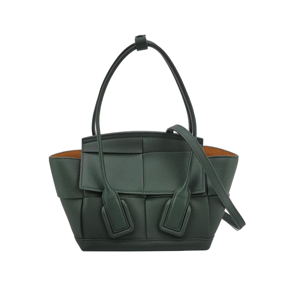 Bottega Veneta Arco Mini Tas Selempang Kulit Sapi Polos Warna Solid dengan Anyaman Intrecciato