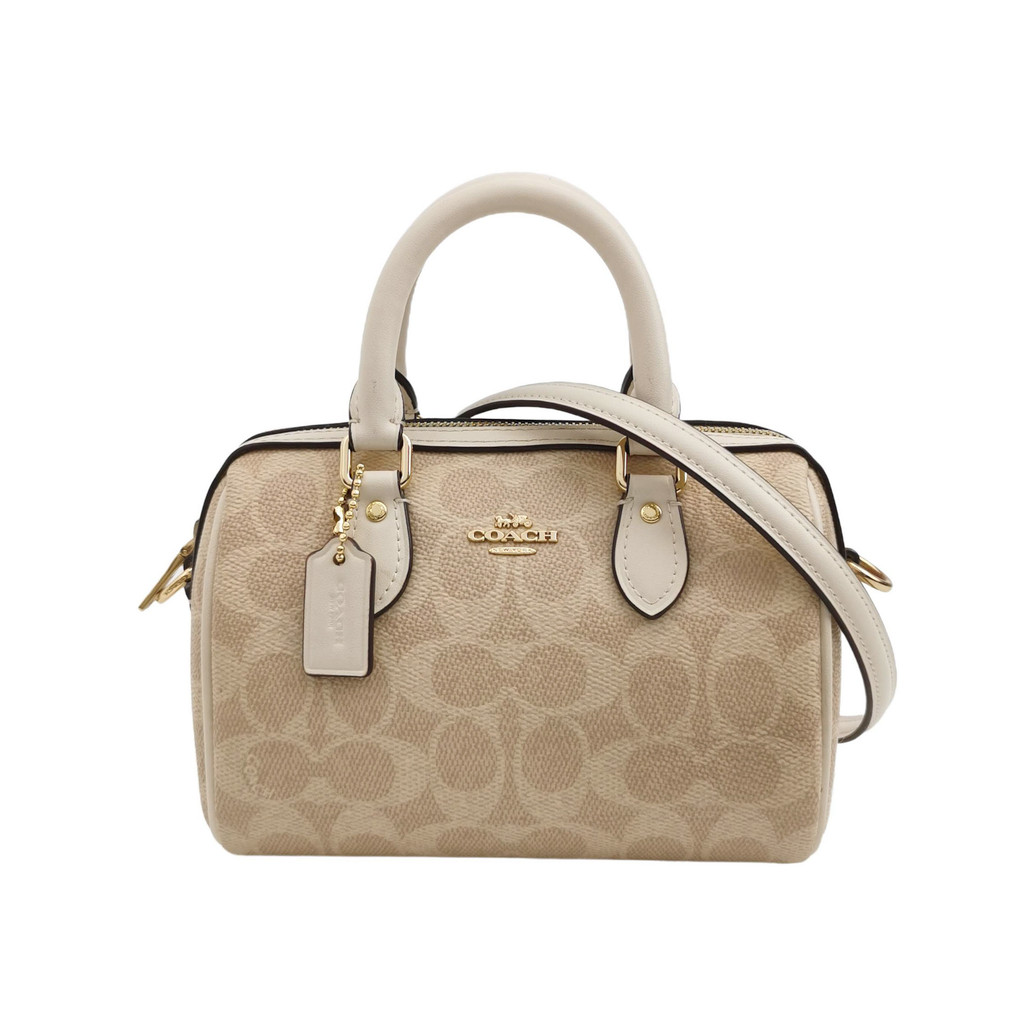 Coach Tas Selempang Rowan Mini Kulit Sapi Double C Vintage Kereta Kuda Logo Huruf