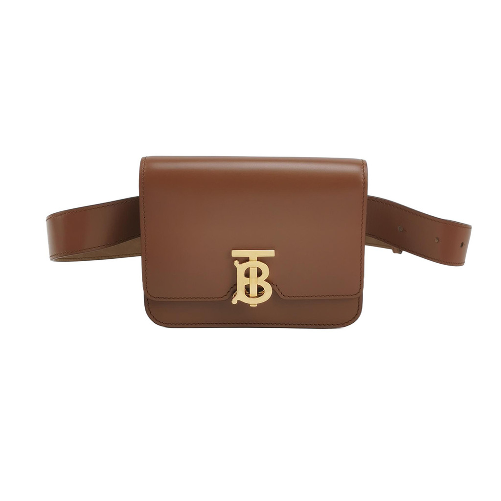 Burberry TB Mini Kulit Sapi Polos dengan Logo TB Tas Pinggang/Tas Dada