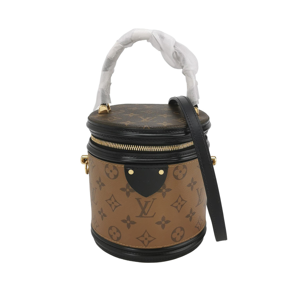 Louis Vuitton (LV) Cannes Fortune Bucket Kecil Kulit Sapi Monogram Terbalik Tas Selempang Gaya Chip