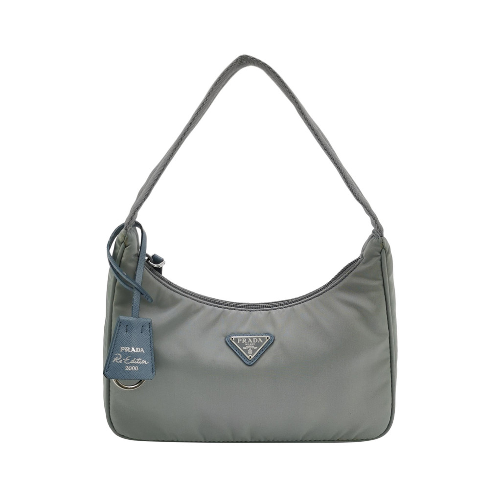 Prada Prada Hobo Tas Tote Nylon Patchwork Segitiga Logo