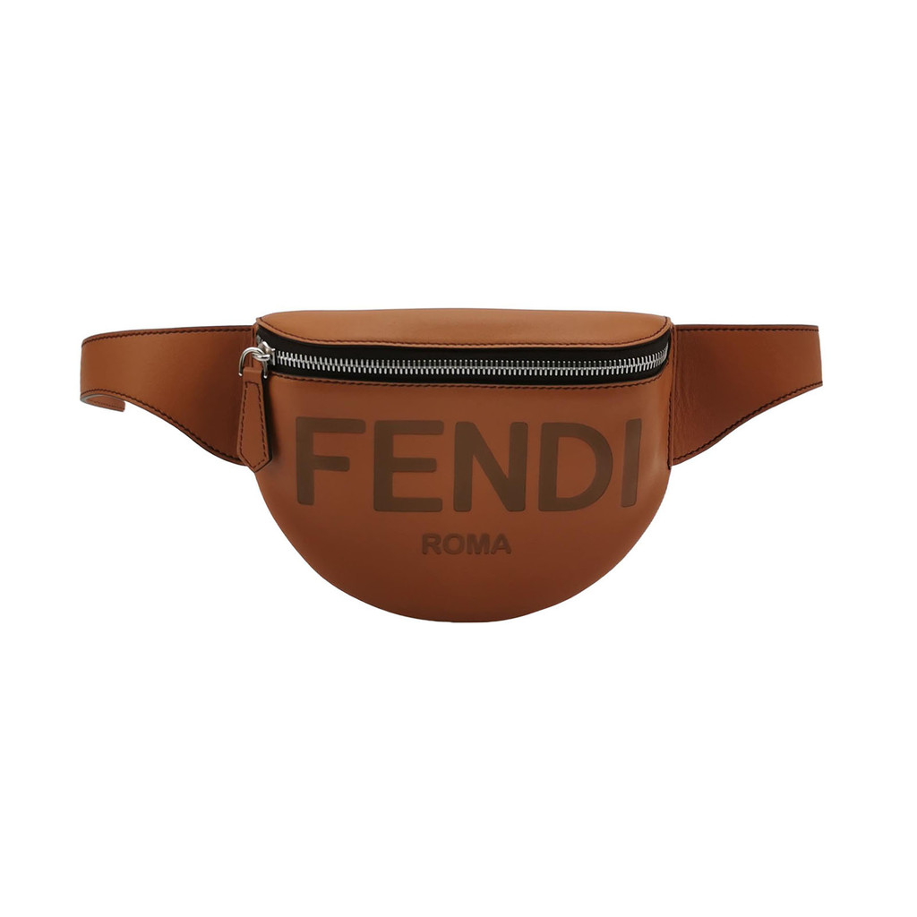 Fendi Tas Pinggang/Dada Kulit Sapi Monogram Logo dengan Resleting
