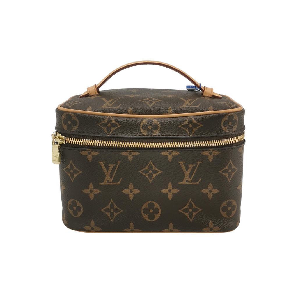 Louis Vuitton (LV) Tas Tangan Kotak Dua Arah Ritsleting dengan Cetakan Monogram Kulit Sapi yang Dike