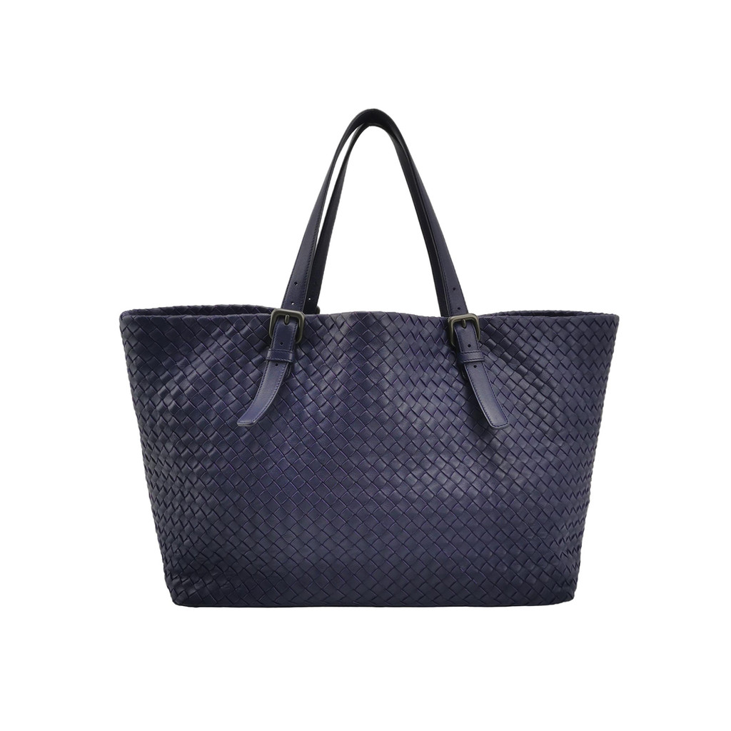 Bottega Veneta Tas Bahu Kulit Domba Polos dengan Anyaman Intrecciato