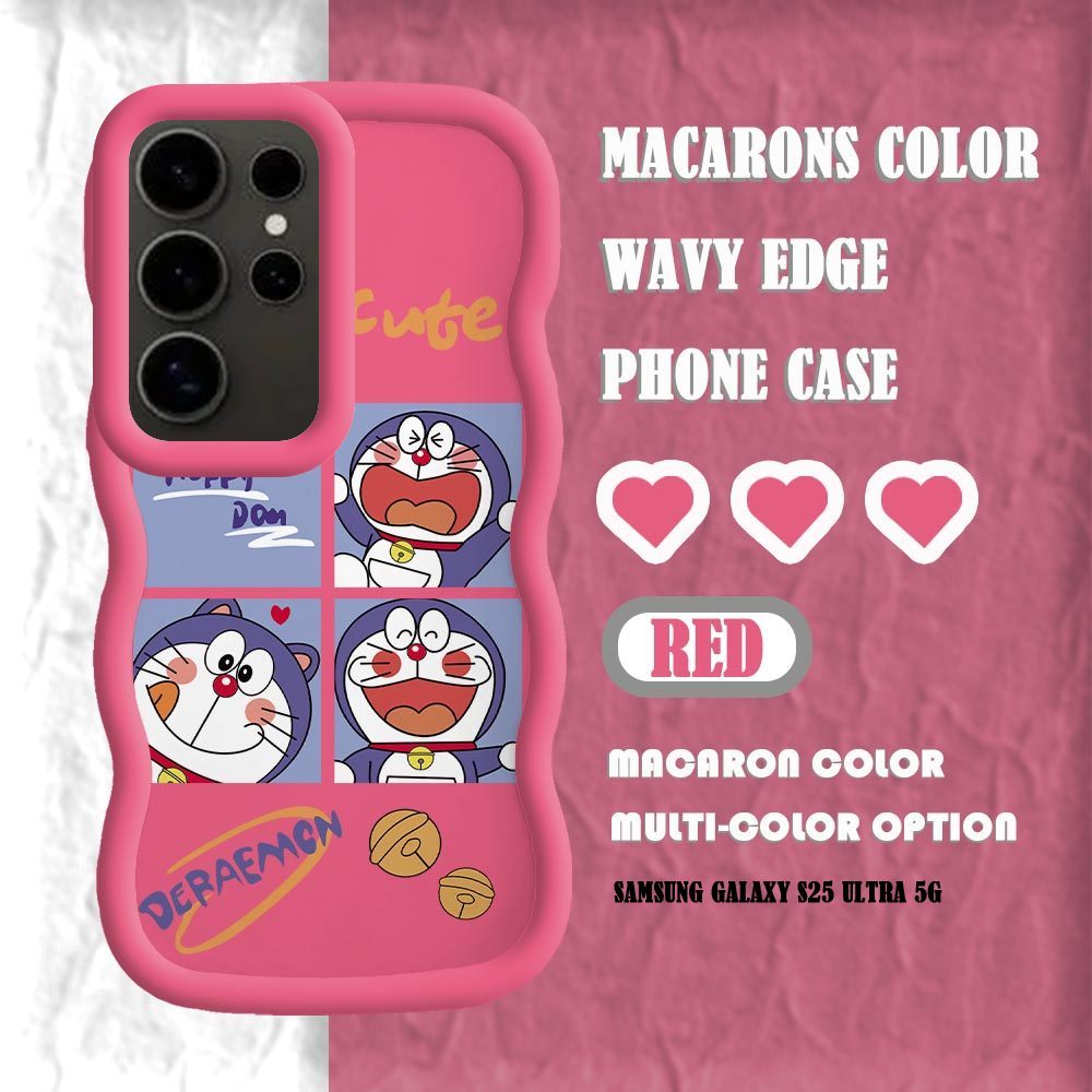 Untuk Samsung Galaxy S25 Ultra 5G Cartoon Doraemon Phone Case Macaron Color Soft Silicone Casing
