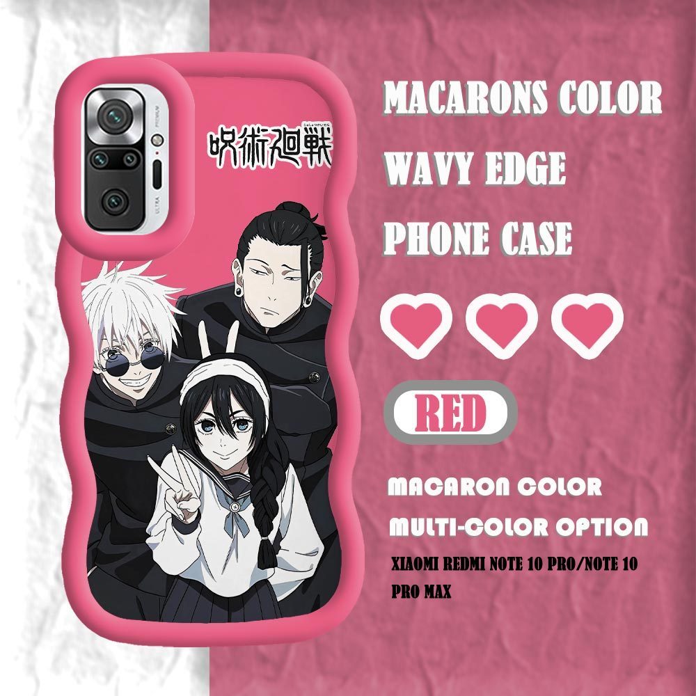 Untuk Xiaomi Redmi Note 10 Pro 10S 9 8 7 Anime (Jujutsu Kaisen) Phone Case Macaron Color Soft Silico