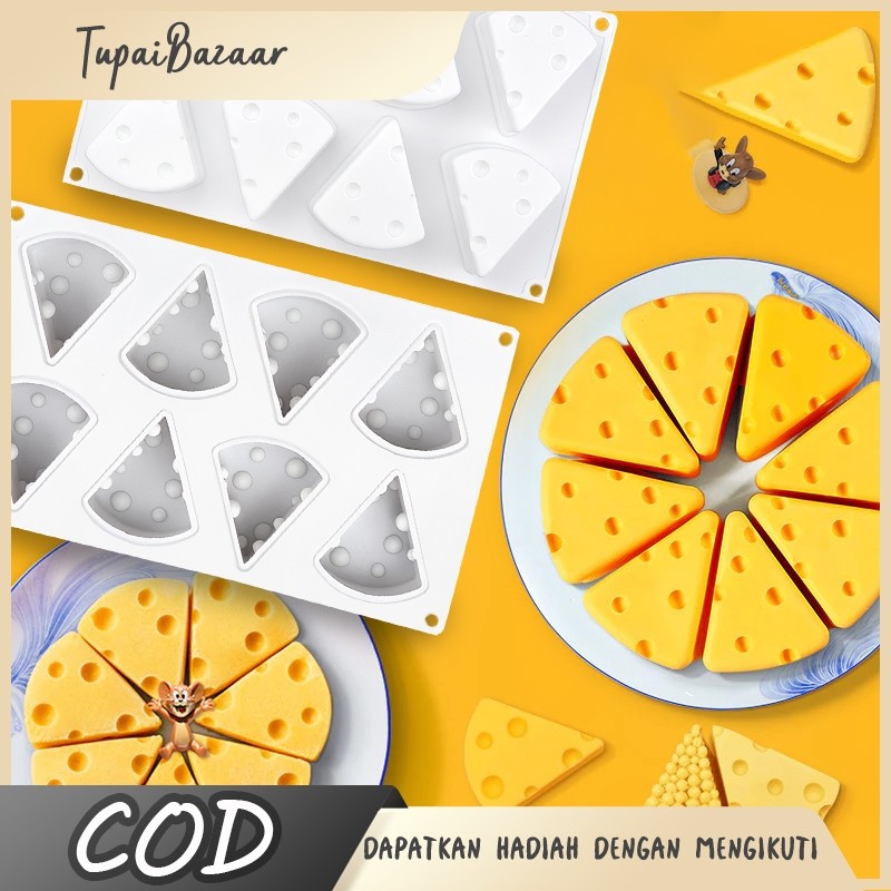 Cetakan Puding Coklat Kue Silikon Bentuk Keju Anti Lengket