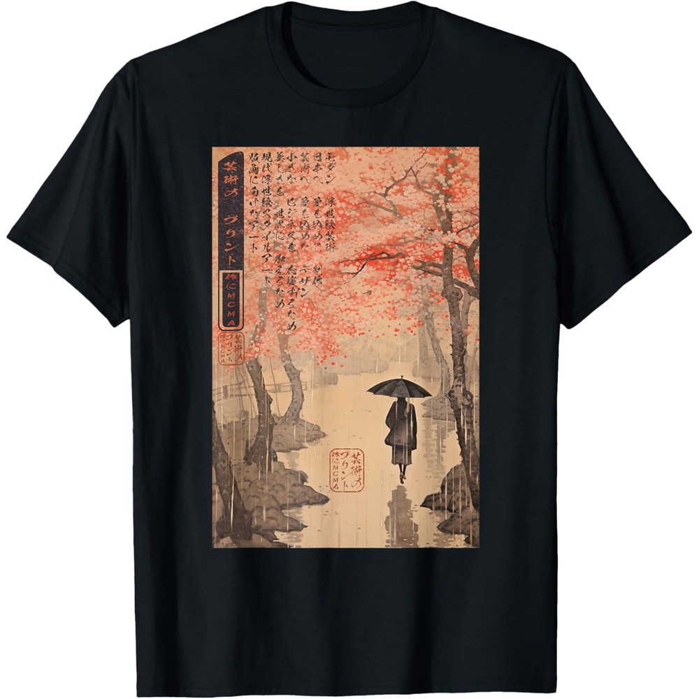Ukiyo-e Eternal Tokyo Rain Japanese T-Shirt