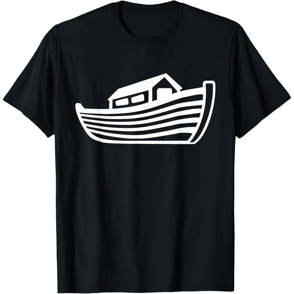 Noah's Ark Gifts Noah's Ark T-Shirt - Men's Unisex Adult - Black - Small - Short Sleeve - Boat Neck 