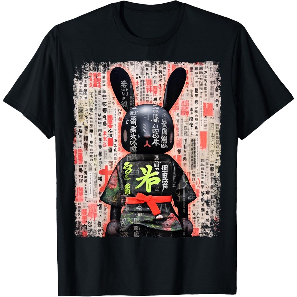 Hip Hop Y2K Vintage Hipster Hare Streetwear Bunny Samurai T-Shirt