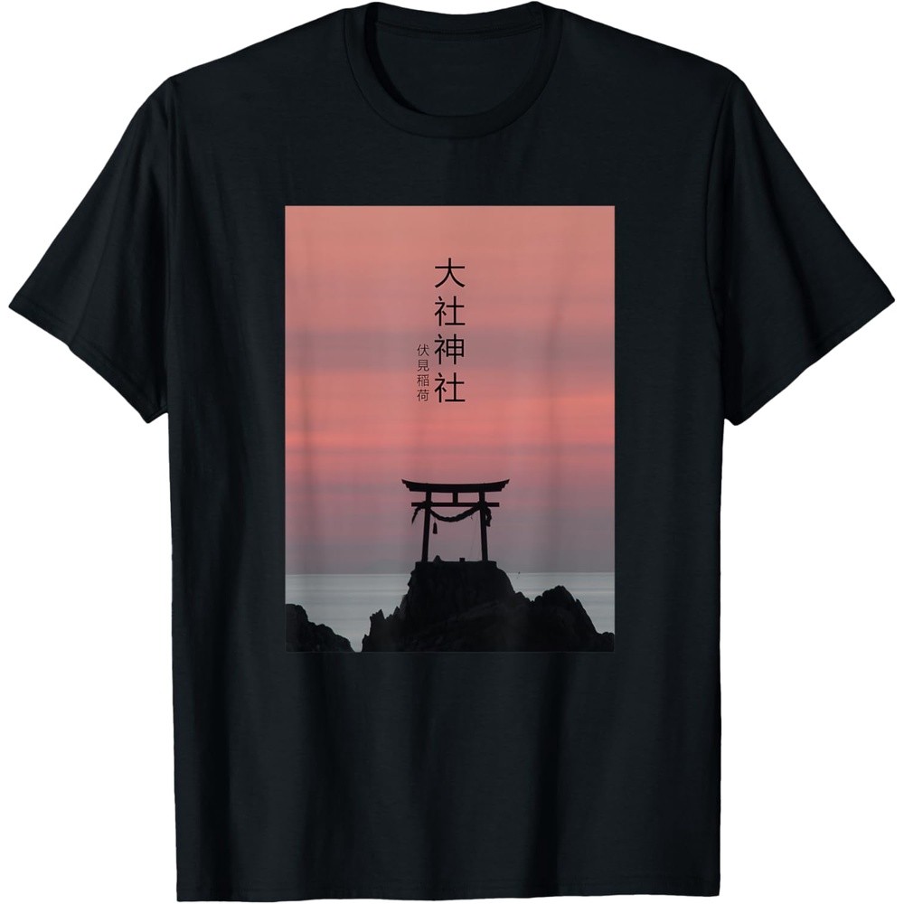 Japanese Torii Arch Streetwear Vaporwave Aesthetic Graphic T-Shirt