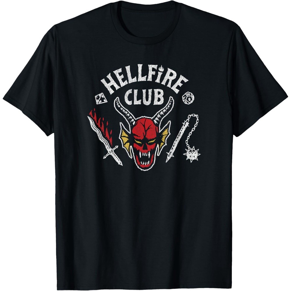 Stranger Things 4 Hellfire Club Skull & Weapons T-Shirt