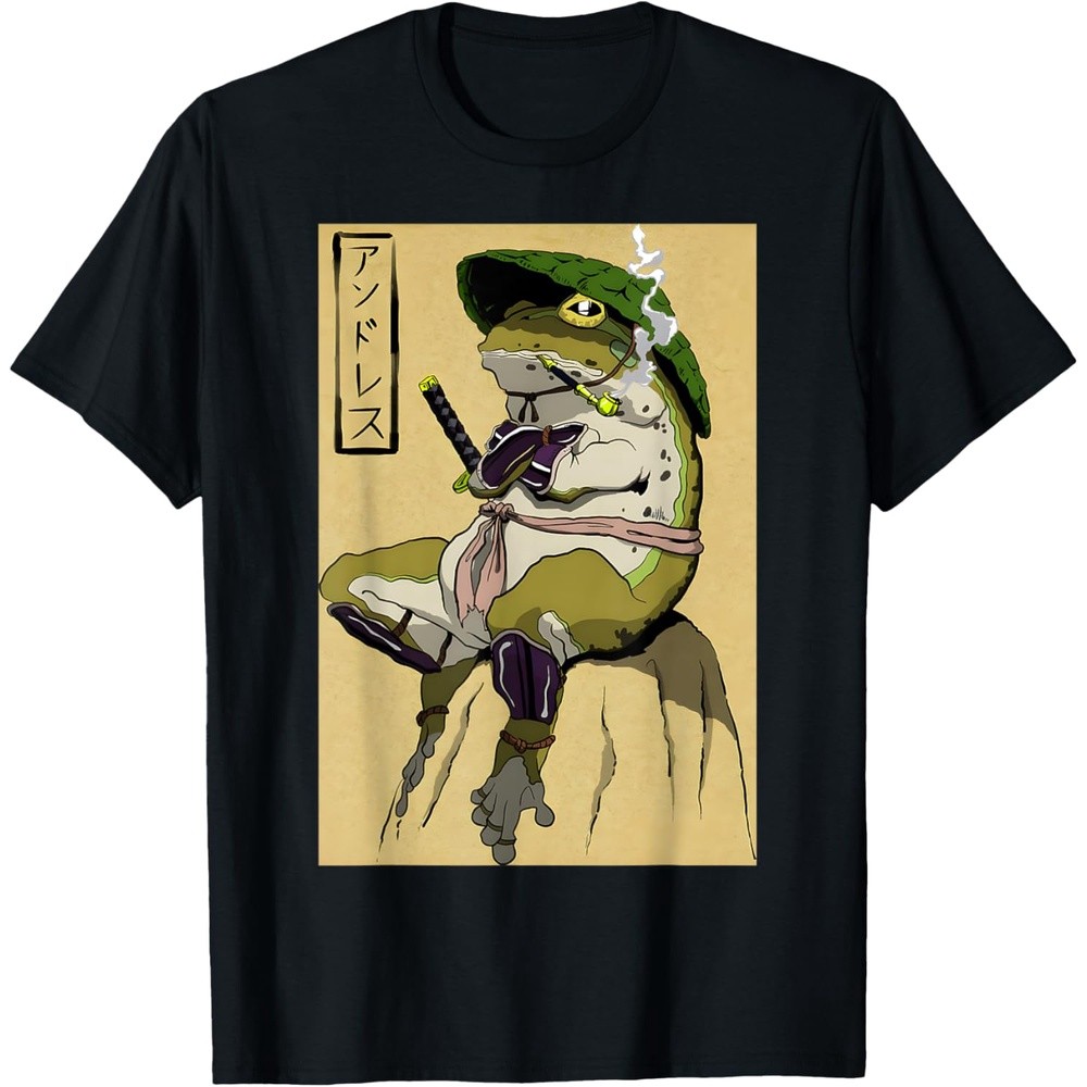 Samurai Frog Japanese Cottagecore Aesthetic 2000s Retro Toad T-Shirt