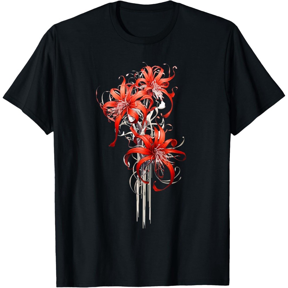 Japanese Anime Aesthetic Spider Lily Flower T-Shirt