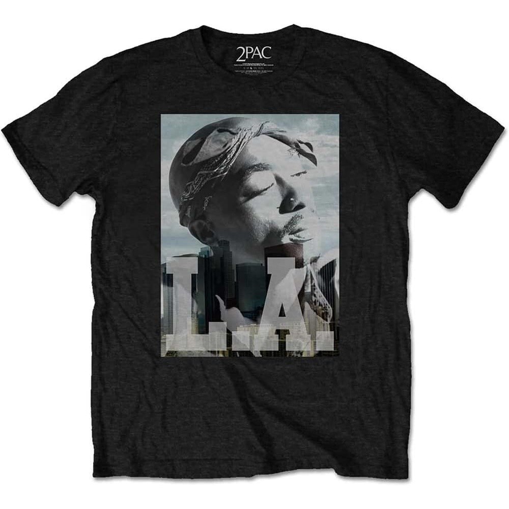 Tupac 'L.A. Skyline' T-Shirt (Extra Large) Black