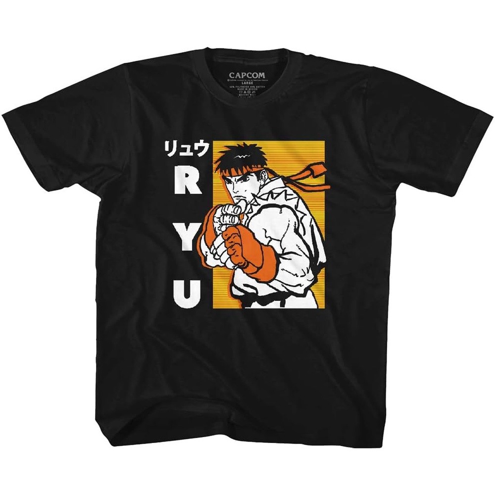 Street Fighter SF RYU Toddler Short Sleeve Video Game T-Shirt Graphic Tee Black