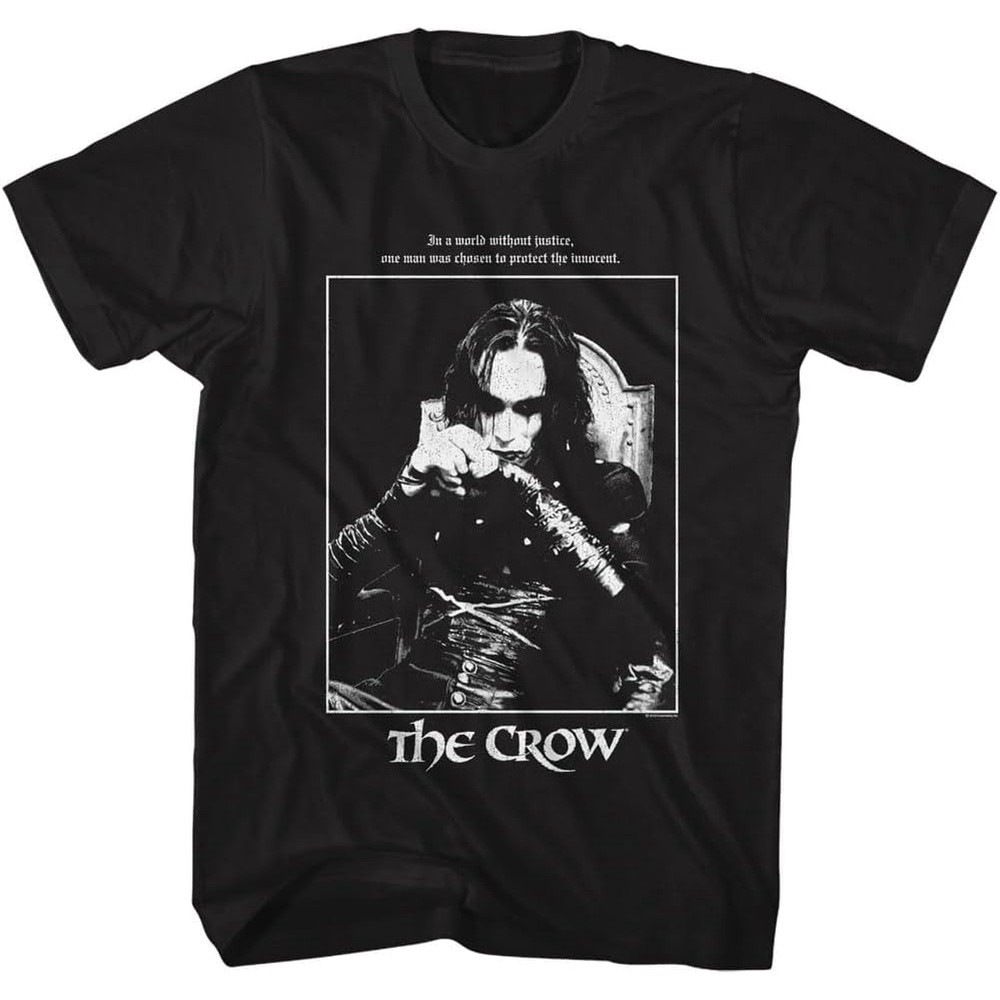 The Crow Movie in A World Without Justice Mens Short Sleeve T Shirt 90s Movies Vintage Style Graphic