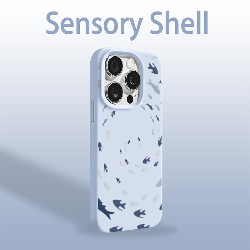 Aesthetic Cewek Cowok Ikan Blue White Casing Hp Oppo Reno 15F A6X Reno 15 5G A6 A3 A5X A6T A5 2025 A