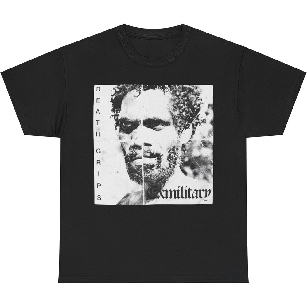 Death Grips Exmilitary Classic Tee Album Tour Merch T-Shirt - Black
