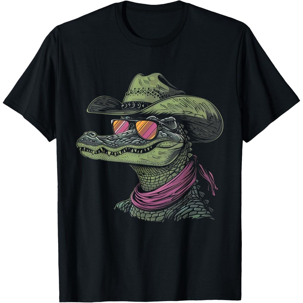 Alligator Cowboy Hat Gator Crocodile Reptile Lover Funny T-Shirt