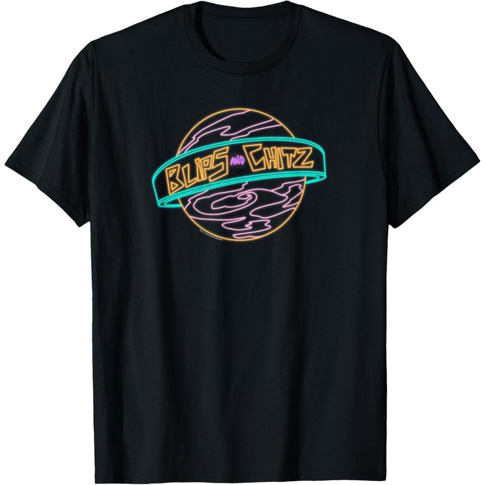 Rick & Morty Blips And Chitz Neon Logo T-shirt T-Shirt