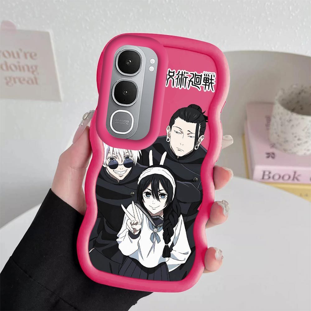 Untuk Vivo Y21d Y31 5G Anime (Jujutsu Kaisen) Phone Case Macaron Color Soft Silicone Casing