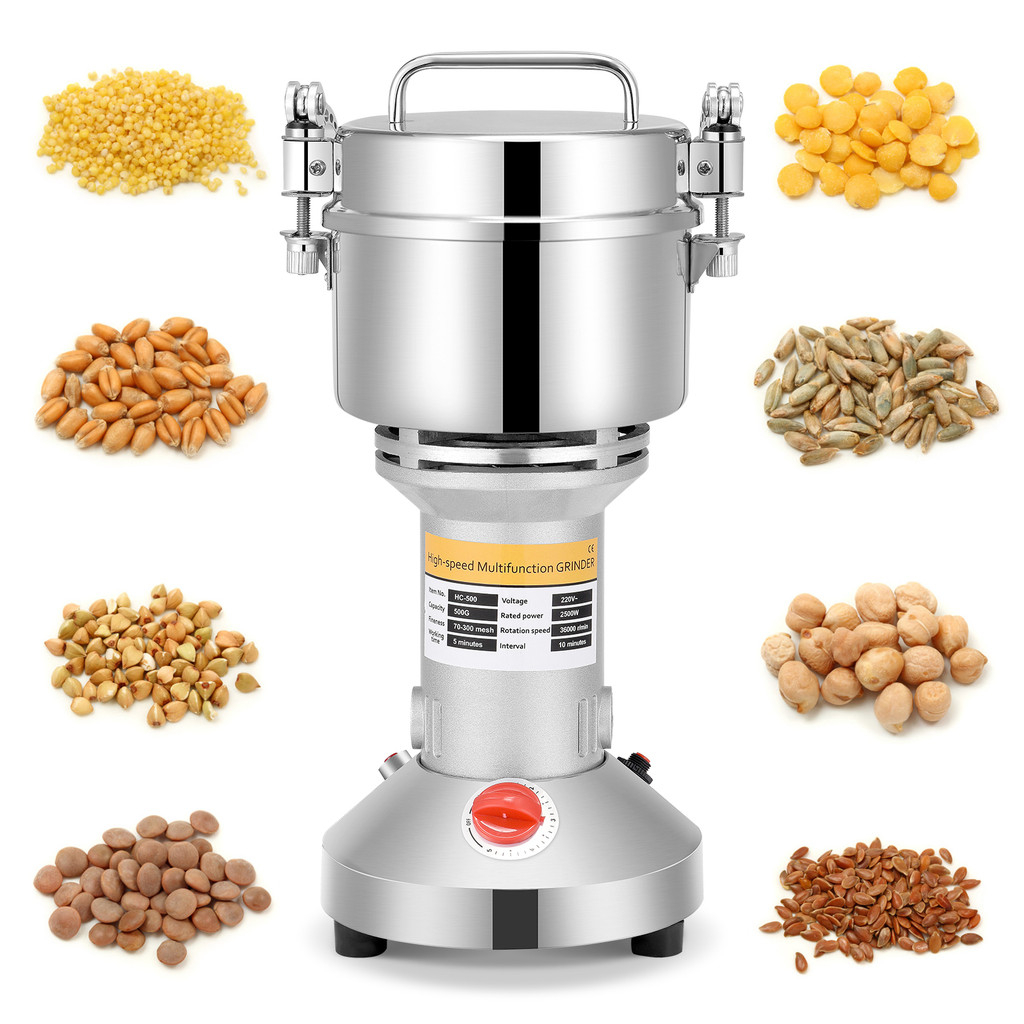 . 500G Electric Herb Grain Grinder 28000 Rpm High Speed Spice Grinder -