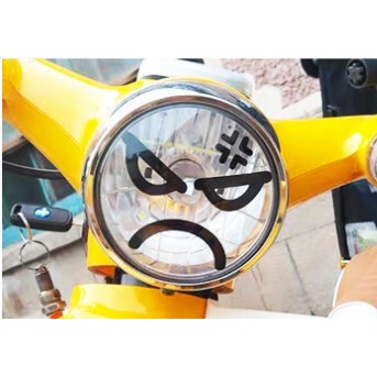 Lampu Vespa Sticker Emoji Sepeda Motor Skuter Sepeda Led Lampu Depan Modifikasi Stiker Mobil Windshiled Penutup Tangki Bahan Bakar Dekorasi Decal Aksesoris Tahan Air Untuk Piaggio Vespa Px Super Sprint GTS 300