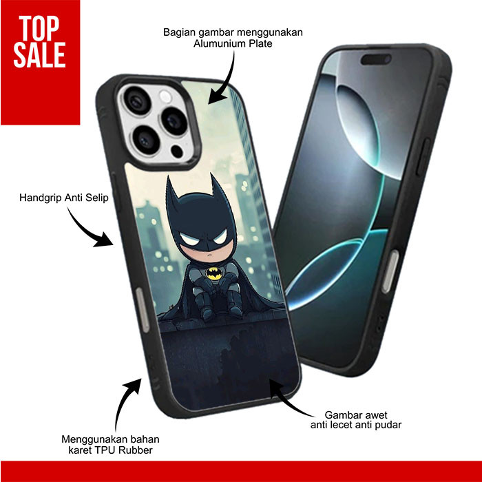 Case Casing Custom TPU Rubber iPhone 16 15 14 13 12 11 X XR XS Mini Plus Pro Max Batman RK291